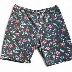 American Vintage Floral Bike Shorts - Black and Multicolor